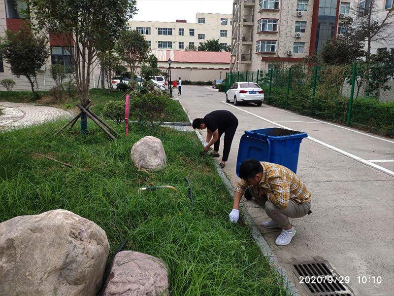 “美化环境、从我做起”义务劳动 河南富春建设工程有限公司总部除草活动